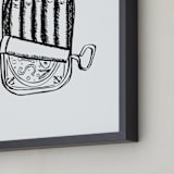 "Packed Like Sardines" - Art Print in Ink by Annie Montgomery - Frame Close-up