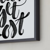 "Let's Get Lost" - Art Print in Painted Black by Sam Dubeau - Frame Close-up