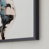 "Into the Distance" - Art Print in Aqua by Linda Mucha Karns - Frame Close-up