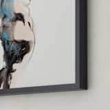 "Into the Distance" - Art Print in Aqua by Linda Mucha Karns - Frame Close-up