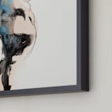 "Into the Distance" - Art Print in Aqua by Linda Mucha Karns - Frame Close-up