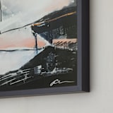 "Roaming" - Art Print in Ink and Pink by Jeannine Chanin Penn - Frame Close-up