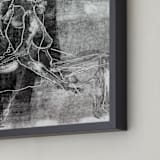 "Figure on Figure" - Art Print in Noir by Allison Belolan - Frame Close-up