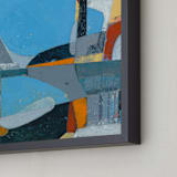 "Summer Reflection ll" - Art Print in summer blue by Kristiina Almy - Frame Close-up