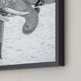 "Elephant Love" - Art Print in Black and White by Jennifer Mckinnon Richman - Frame Close-up
