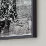 "Figure on Figure" - Art Print in Noir by Allison Belolan - Frame Close-up