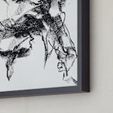 "Drawing 264 - Gesturing Man" - Art Print in Rich Ebony by Derek overfield - Frame Close-up
