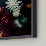 "Dark Fall Flowers" - Art Print in dark denim by Katie Buckman - Frame Close-up