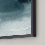 "Mist Rises Over the Water" - Art Print in Indigo Blue by Renee Anne Bouffard-McManus - Frame Close-up