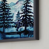 "Into the Woods" - Art Print in Teal by Kelsey McNatt - Frame Close-up
