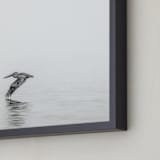 "Pelican on Lake" - Art Print in Medium Grey by Mary Ann Glynn-Tusa - Frame Close-up
