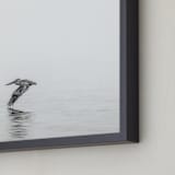 "Pelican on Lake" - Art Print in Medium Grey by Mary Ann Glynn-Tusa - Frame Close-up