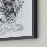 "Drawing 538 - Crouching Figure" - Art Print in Slate Black by Derek overfield - Frame Close-up