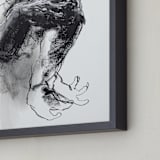 "Drawing 340 - Grasping Man" - Art Print in severe black by Derek overfield - Frame Close-up