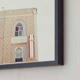 "Cool Venice" - Art Print in Coral by Caroline Mint - Frame Close-up