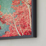 "Enchanted Woods I" - Art Print in Fall Leaves by Caroline Mint - Frame Close-up