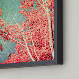 "Enchanted Woods I" - Art Print in Fall Leaves by Caroline Mint - Frame Close-up