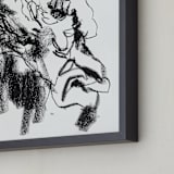 "Drawing 469 - Draped Figure" - Art Print in Bottom of Well Black by Derek overfield - Frame Close-up