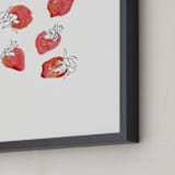 "Strawberries" - Art Print in Strawberry Red by Catilustre - Frame Close-up