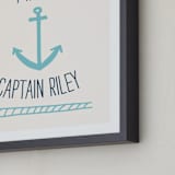 "Ahoy Matey" - Personalized Art Print in Light Aqua by Shari Margolin - Frame Close-up