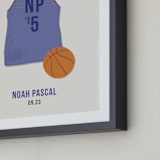 "B-Ball" - Personalized Art Print in Blue by Tyler Tea - Frame Close-up
