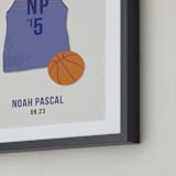 "B-Ball" - Personalized Art Print in Blue by Tyler Tea - Frame Close-up