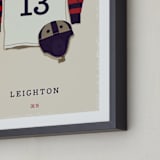 "American Football" - Personalized Art Print in Rich Red by Tyler Tea - Frame Close-up