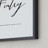 "Birth Order Favorite" - Personalized Art Print in Licorice by Alston Foster - Frame Close-up