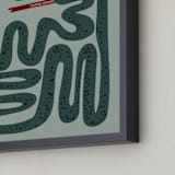 "Squiggly Snake" - Personalized Art Print in Cactus by Jenna Holcomb - Frame Close-up
