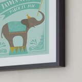 "Circus Elephant" - Personalized Art Print in Honeydew by Karidy Walker - Frame Close-up