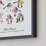 "Counting Birds" - Personalized Foil-Pressed Art Print in Gold by Karidy Walker - Frame Close-up