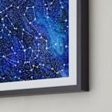 "Constellations" - Art Print in Deep blue by Alexandra Dzh - Frame Close-up