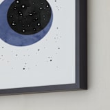 "Moon Magic & You" - Art Print in Periwinkle Blue by Emanuela Carratoni - Frame Close-up
