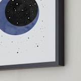 "Moon Magic & You" - Art Print in Periwinkle Blue by Emanuela Carratoni - Frame Close-up