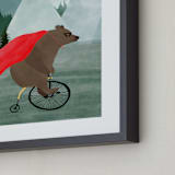 "PowBraveBear" - Art Print in White by Megan Zang - Frame Close-up