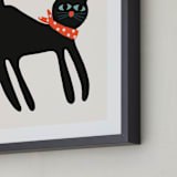 "French Cat" - Art Print in Noir by Morgan Kendall - Frame Close-up