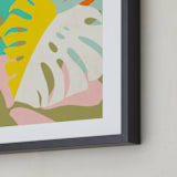 "Tropical Vibes" - Art Print in Olive Green by Dominique Vari - Frame Close-up