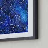 "Constellations" - Art Print in Deep blue by Alexandra Dzh - Frame Close-up
