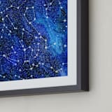 "Constellations" - Art Print in Deep blue by Alexandra Dzh - Frame Close-up