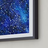 "Constellations" - Art Print in Deep blue by Alexandra Dzh - Frame Close-up
