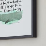 "Go to it Laughing" - Art Print in Aqua by Ann Gardner - Frame Close-up