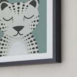 "Snow Leopard" - Art Print in Duck Egg by 2birdstone - Frame Close-up
