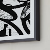 "Shadow Cycle" - Art Print in Tire by Beth Murphy - Frame Close-up