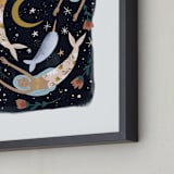 "Midnight Mermaids" - Art Print in Midnight by Hannah Williams - Frame Close-up