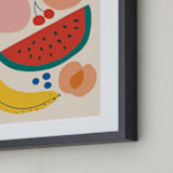 "Fruit Bowl" - Art Print in Peach by Vera Lim - Frame Close-up