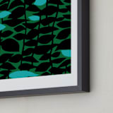 "Climbing Walls" - Art Print in Jade by Kristine Hegre - Frame Close-up