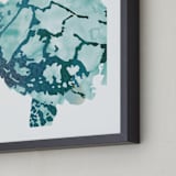 "Tropical Sea Turtle" - Art Print in Caribbean by Shirley Browning - Frame Close-up