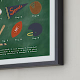 "SPORTS PRIMER" - Art Print in Chalkboard Green by Susan Brown - Frame Close-up