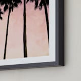 "Palm trees & pink skies" - Art Print in Blush Sky by Dawn Smith - Frame Close-up