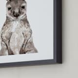 "Baby Kangaroo" - Art Print in hazelnut by Cass Loh - Frame Close-up